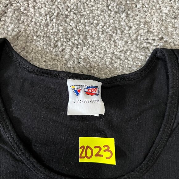 Vintage Varsity cheer tank top womens medium black orange love sporty USA 90s - Picture 5 of 9